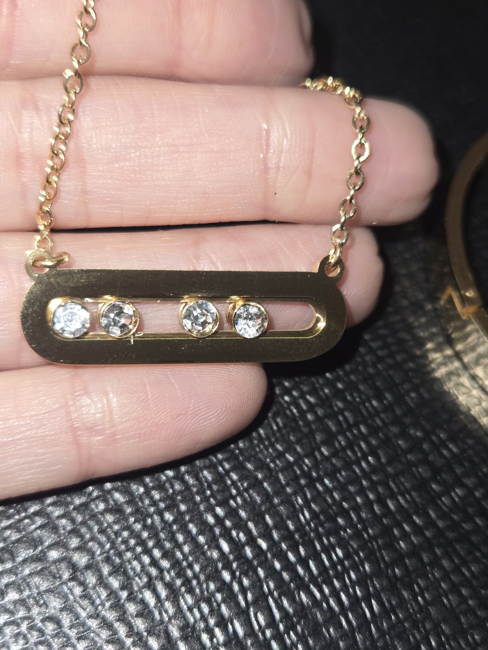 Stainless Steel Gold Tone Necklace, Bracelet & Earrings Jewelry Set - Picture 8 of 9